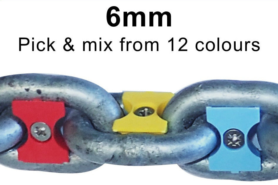 6mm 1/4" chain markers - individual colours