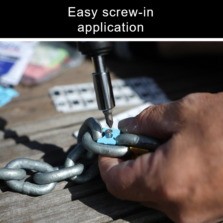 Easy screw in application for 6mm chain markers