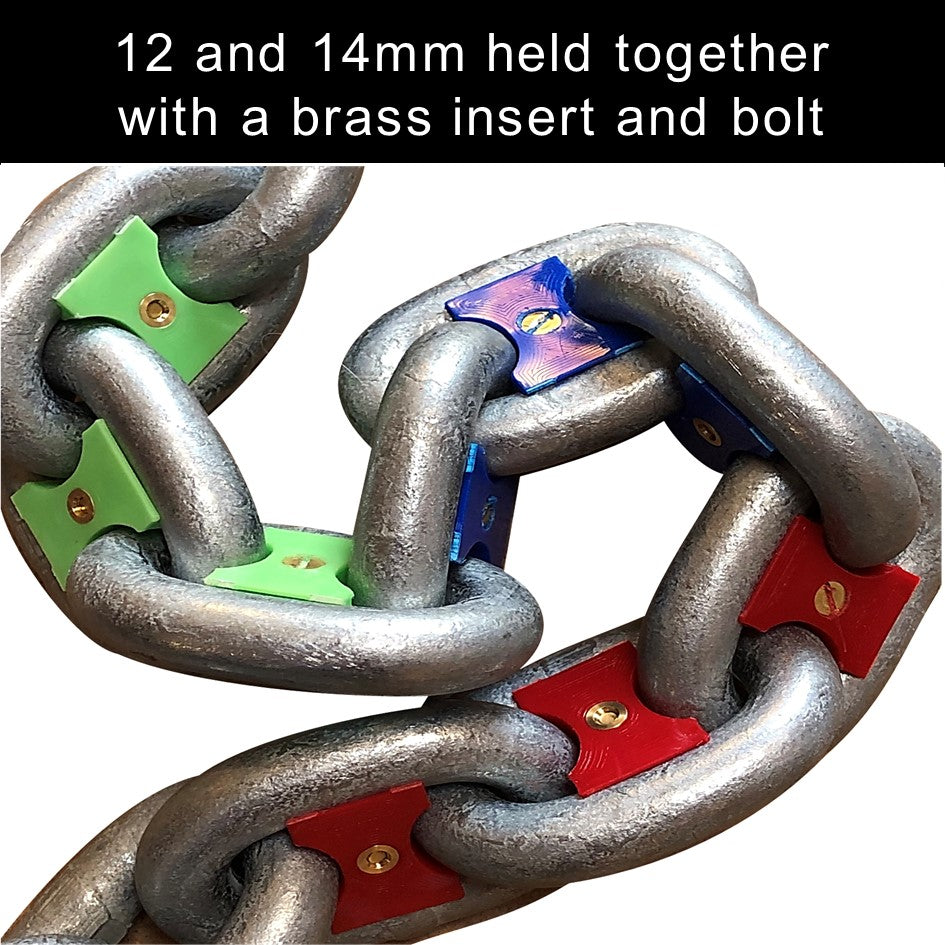 Anchor chain with 12 and 14mm markers with brass insert and bolt