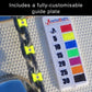 Anchoring chain with a guide plate showing the anchor lengths with coloured labels