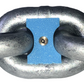 Light blue chain marker with brass insert