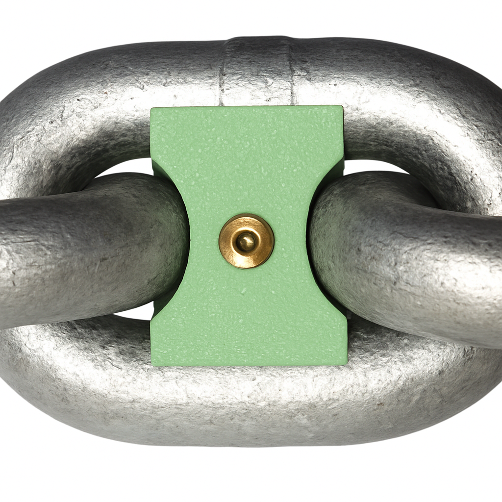 Light green chain marker with brass insert