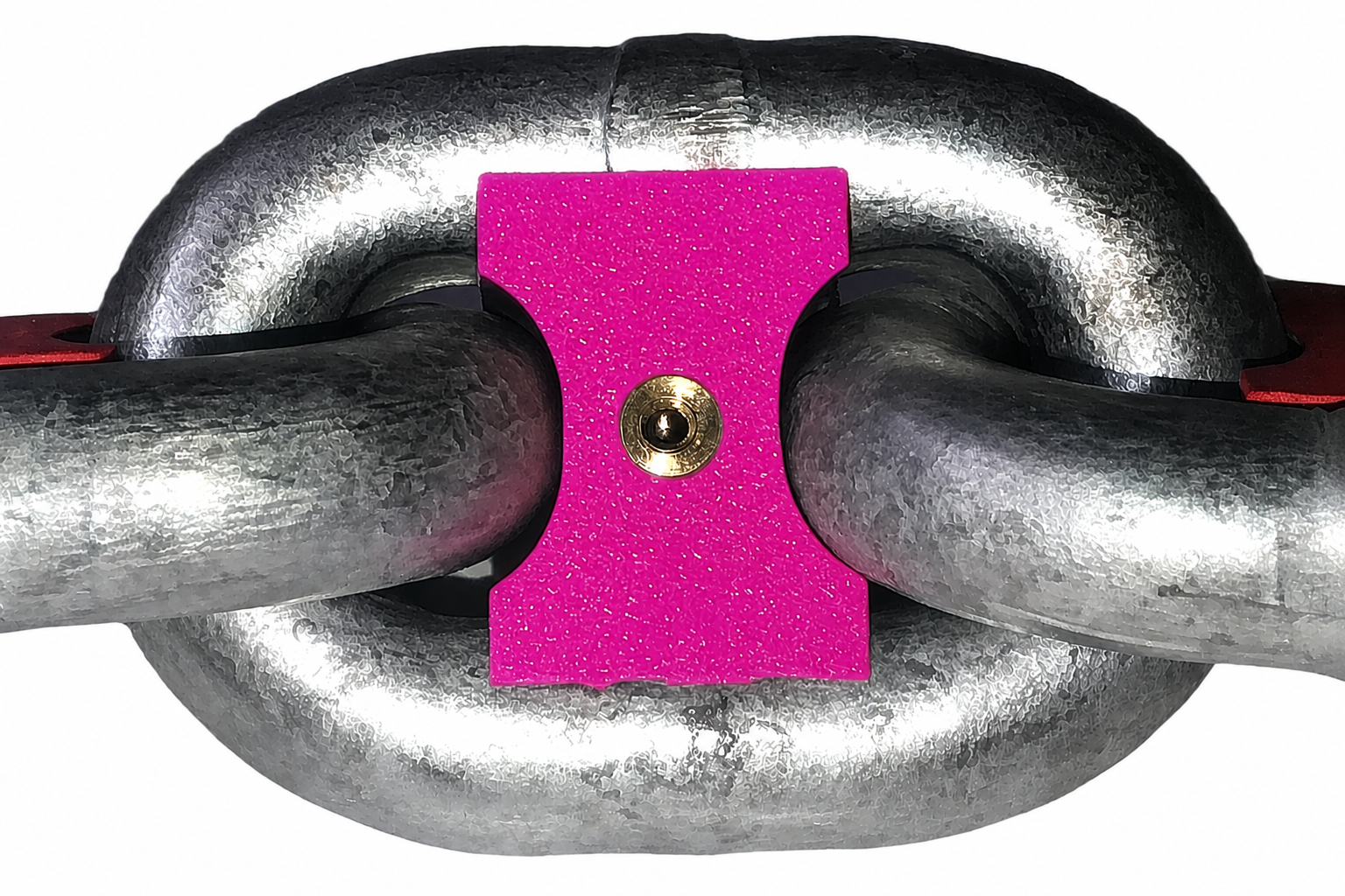 Magenta chain marker with brass insert