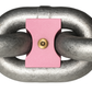 Pink chain marker with brass insert