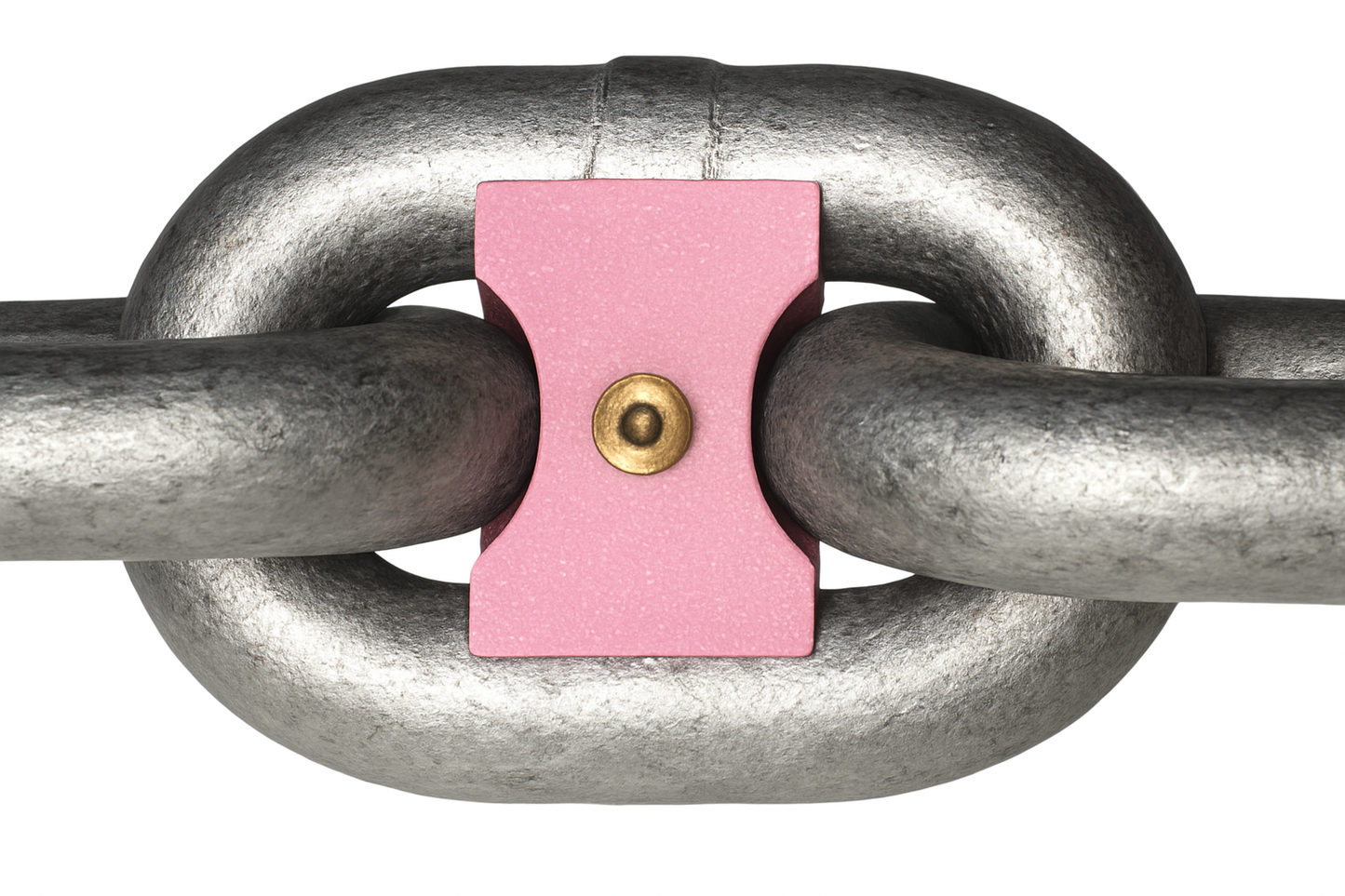 Pink chain marker with brass insert