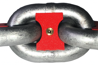 Red chain marker with brass insert