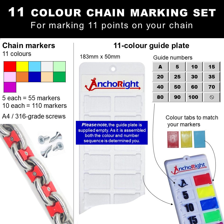 10mm 3/8in chain marking set