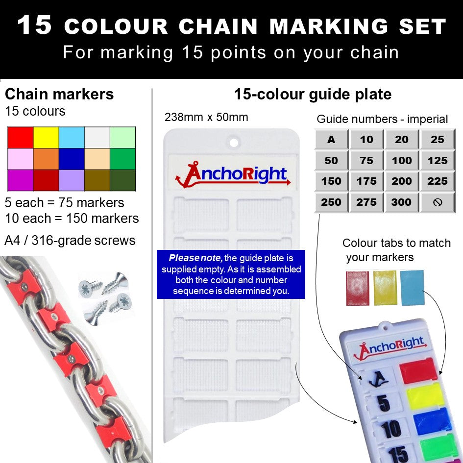 Jeu de marquage de chaîne 10 mm 3/8 pouces