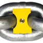 Yellow chain marker with brass insert